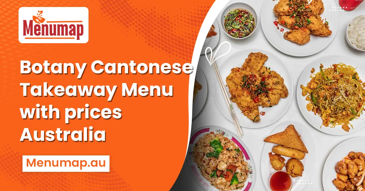 Botany Cantonese Takeaway menu with prices