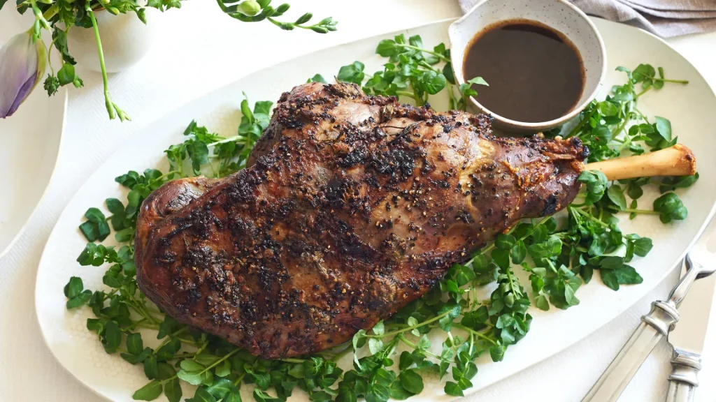 Grilled lamb skewers served with salad and fries, highlighting lamb’s potential in fast food menus.